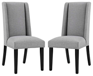 Baron Dining Chair Fabric Set of 2, Light Gray