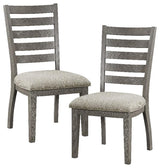Lexicon Tigard Asian Hardwood Dining Room Side Chair in Gray (Set of 2)