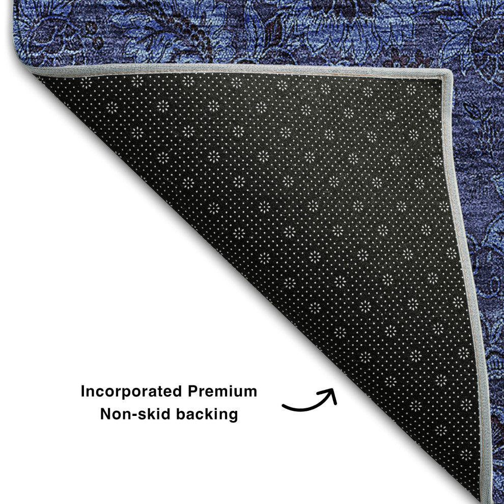 Premium Machine Washable Mayfield AMF661 Navy 2'6" x 3'10" Rug