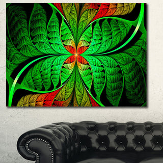Fractal Green Leaf Design, Abstract Canvas Art Print, 40x30