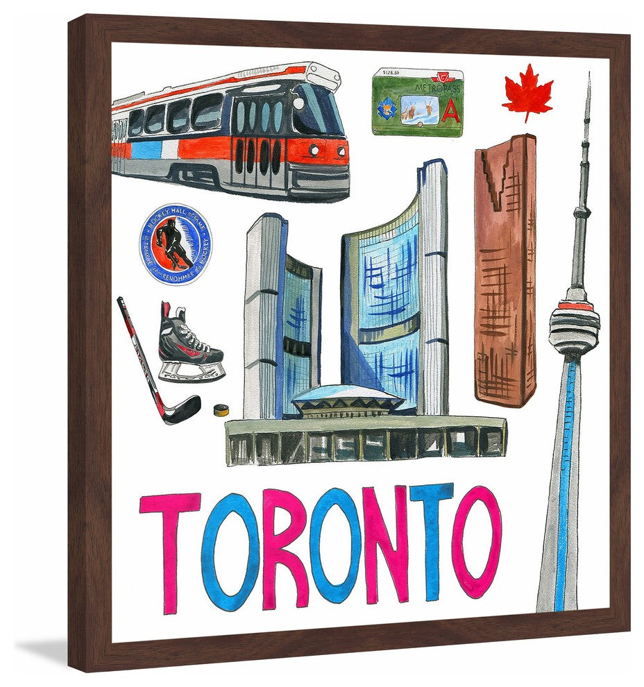 "Toronto Entertainment" Framed Painting Print , 32x32