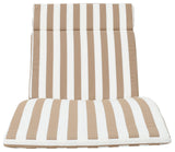 GDF Studio Soleil Outdoor Chaise Lounge Cushion, Brown/White Stripe