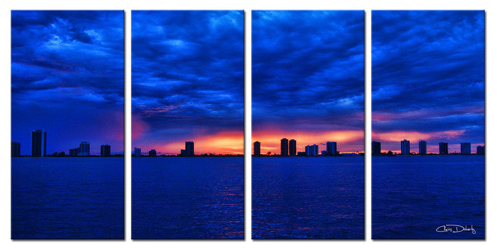 Ready2hangart Chris Doherty 'Singer Skyline' 4-piece Canvas Wall Art