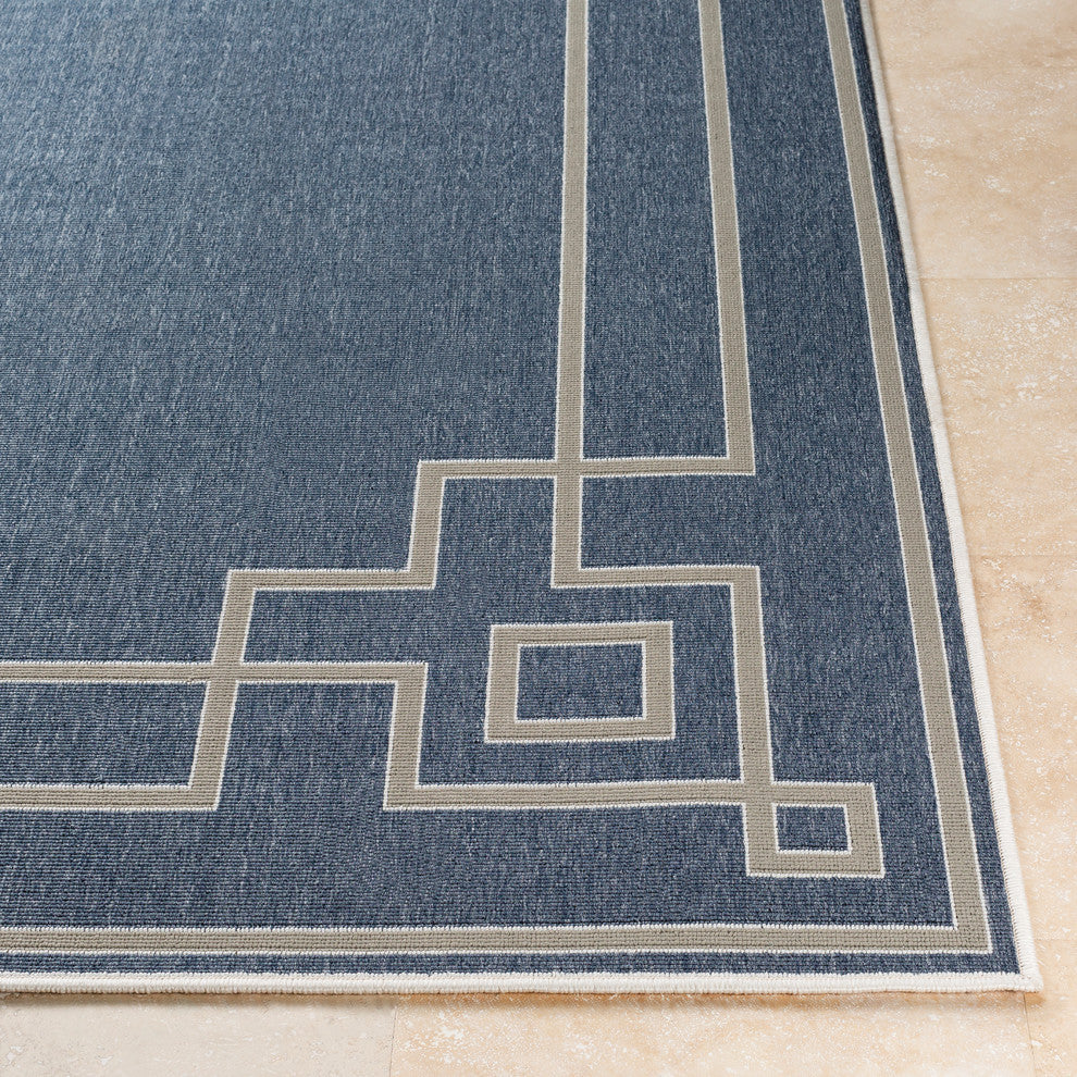 Alfresco Transitional Charcoal, Taupe Area Rug, 2'3"x11'9" Runner