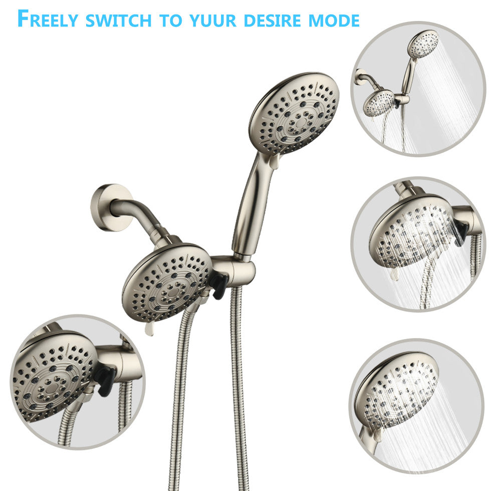 5 inch Wall-Mounted Round Shower System with Handheld Shower and head shower and