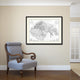 World In The Time Of Ptolomy Vintage B&W Map Canvas Print, 28"x37"