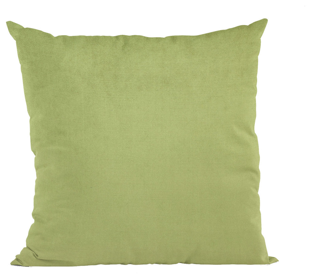 Lime Solid Shiny Velvet Luxury Throw Pillow, Double sided 16"x16"