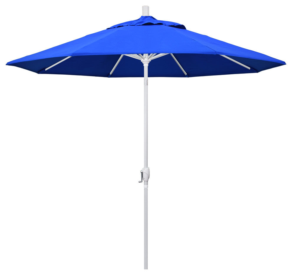 9' Aluminum Umbrella Push Tilt, Sunbrella, Pacific Blue