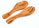 Handmade Olive Wood 9" Curved Salad Server, Set of 2