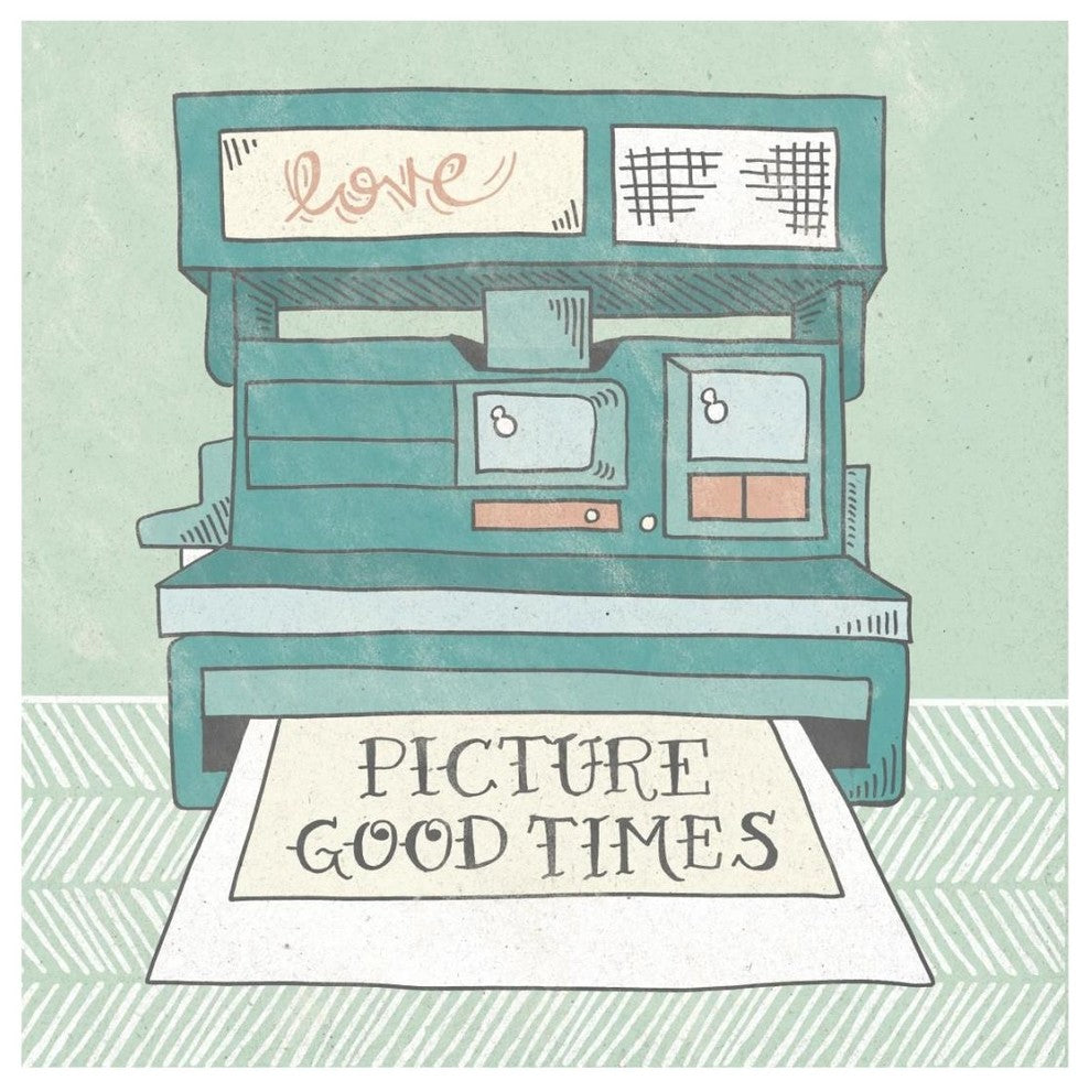 "Retro Polaroid Gray" Digital Paper Print by Mary Urban, 20"x20"