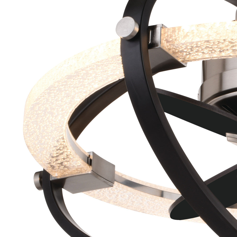 Galileo 22" Ceiling Fan Satin Nickel and Black