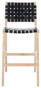 Safavieh Adah Leather Bar Stool, Black / Natural