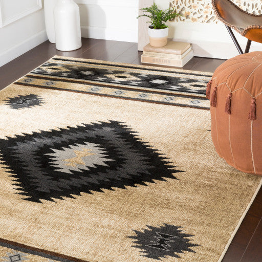 Surya Paramount PAR-1096 8'10"x12'10" Rug, Black/Gray/Khaki/Dark Brown/Beige