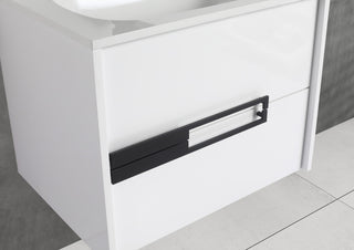 Brest Floating Bath Vanity with Sink, Wall Mounted Vanity and Sink, Glossy White, 24''
