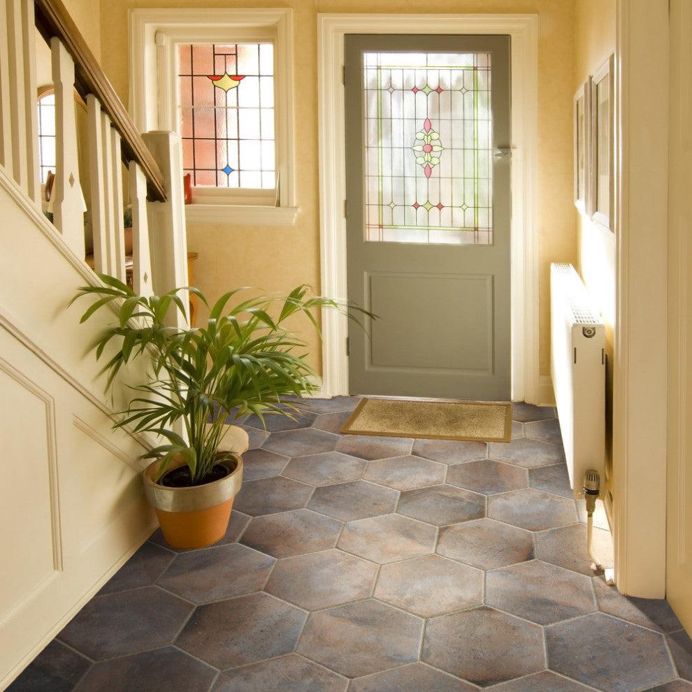 Boston Ferro Hex Ombra Porcelain Floor and Wall Tile