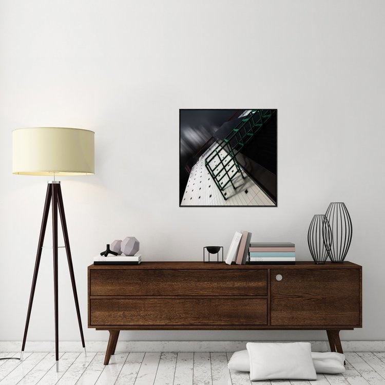 "Crowded House" Framed Canvas Giclee by Gilbert Claes, 31x31"