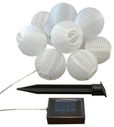Solar Nylon String Lanterns, 3" White