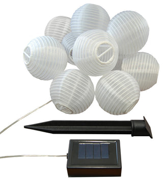 Solar Nylon String Lanterns, 3" White