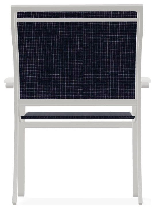 Bazza Sling Stackable Outdoor Dining Chair, Moments Navy/Snow