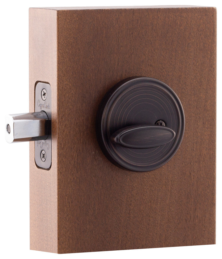Single Cylinder Deadbolt, Tuscan Bronze