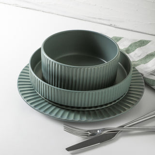 Christian Siriano Lusso Stoneware 16 Piece Dinnerware Set, Stone