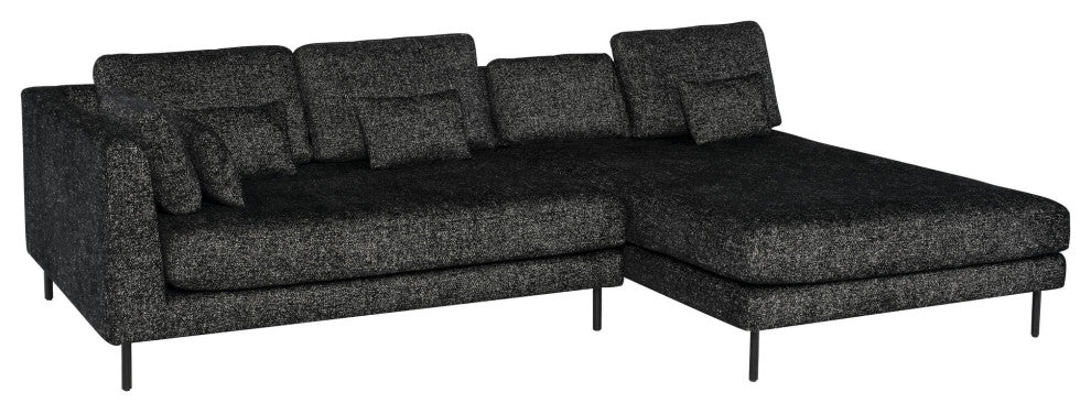 Gigi Salt & Pepper Fabric  Modular Sofa Left