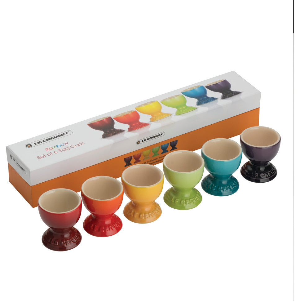 Le Creuset Stoneware 6-Piece Set Rainbow Egg Cups