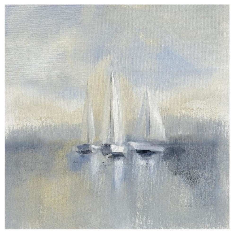 "Morning Sail I Blue" Digital Paper Print by Silvia Vassileva, 32"x32"