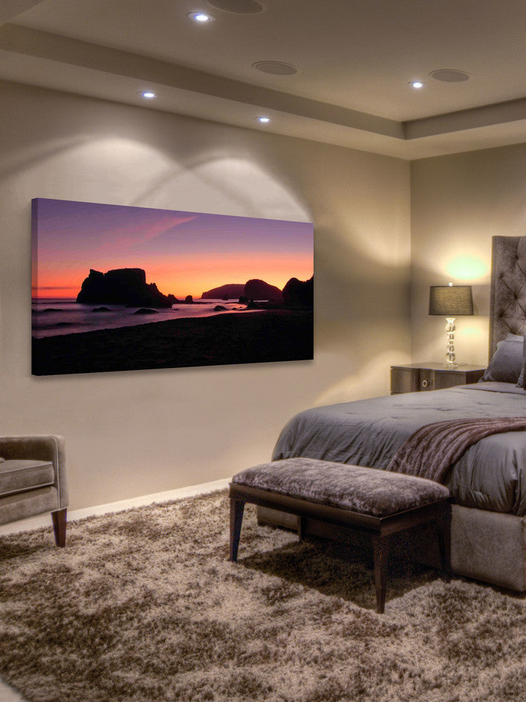 "Oregon Coast Silhouette" Painting Print on Canvas