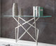 Modrest Hawkins Modern Glass and Stainless Steel Console Table