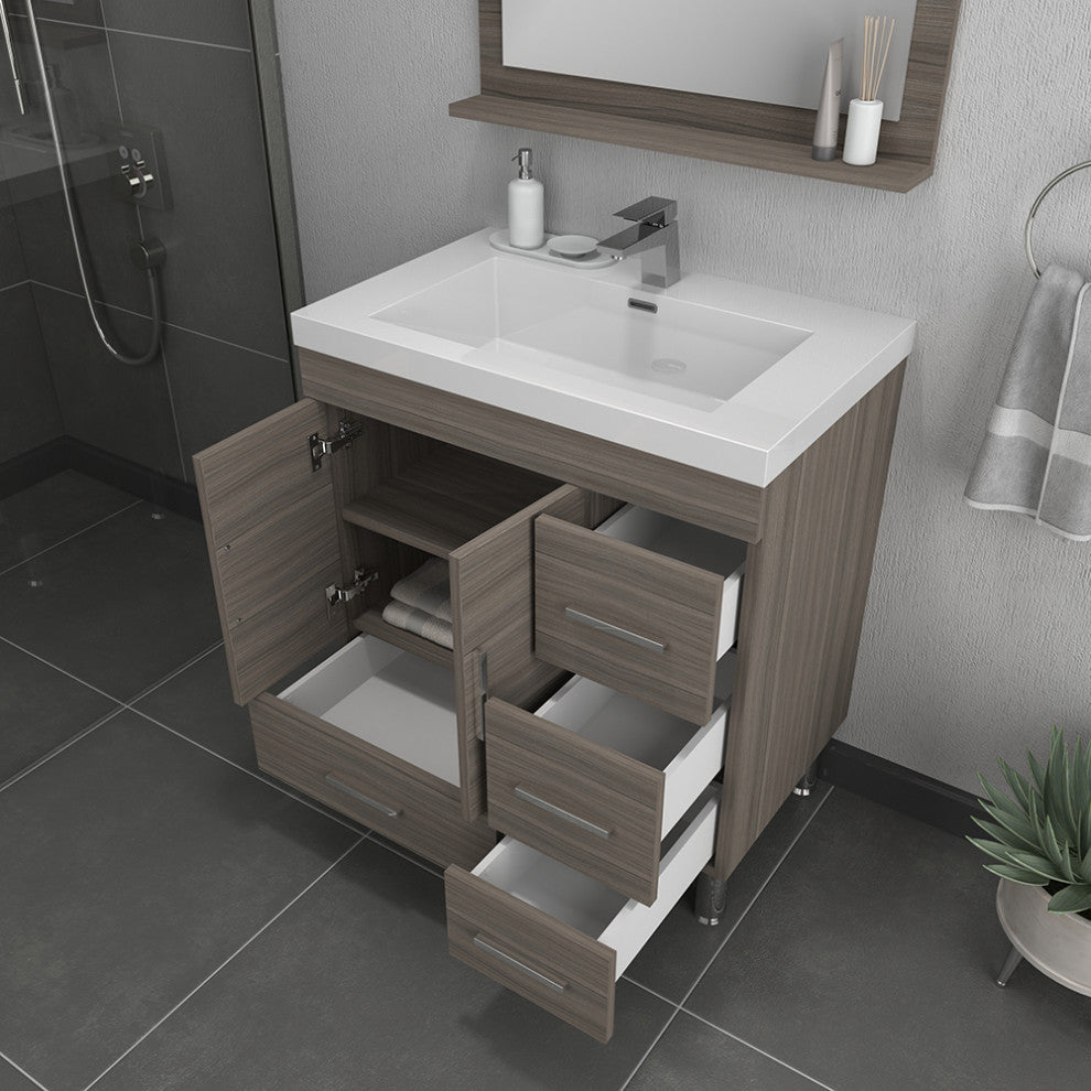 Ripley 30" Modern Bathroom Vanity Set, Gray