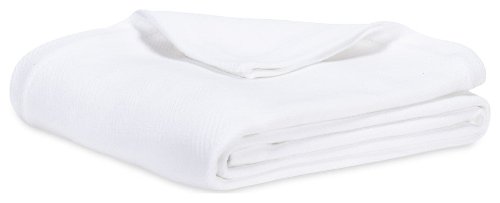 Artisan Herringbone Blanket, White, Twin