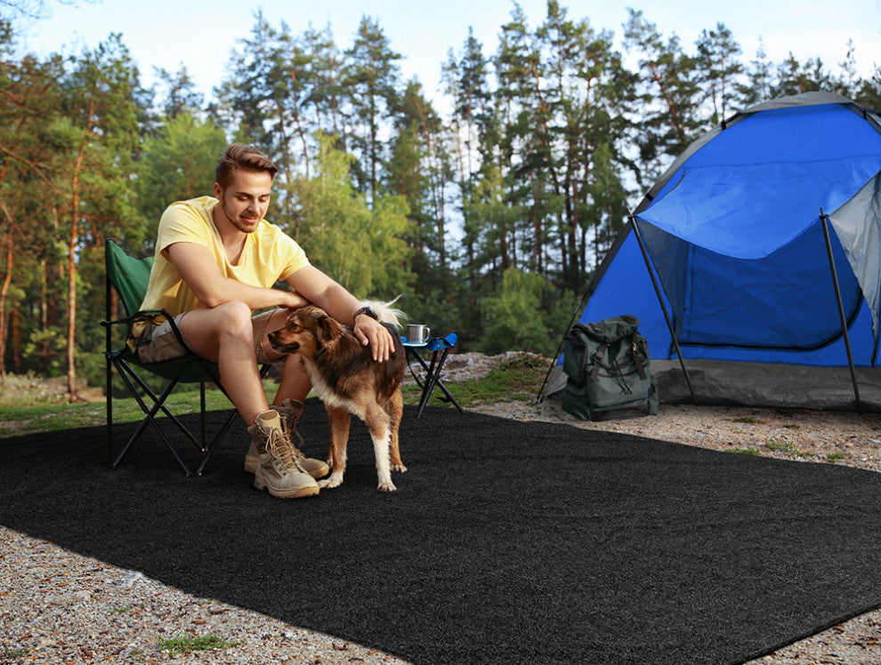 Outdoor Artificial Turf with Marine Backing ï¿½ Jet Black 6 Feet  X 30 Feet