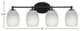 Capri 4-Light Bath Bar, Matte Black/White Linen