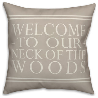Welcome on Gray 18x18 Indoor/Outdoor Pillow