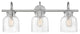 Hinkley Congress Medium Cylinder Glass Three Light Vanity, Chrome