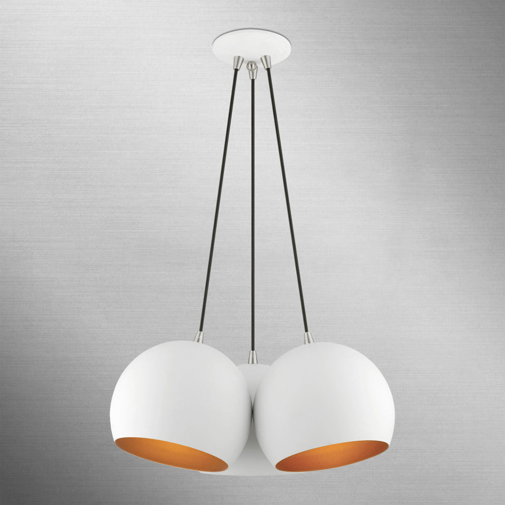 Livex Lighting 3 Light White Globe Pendant