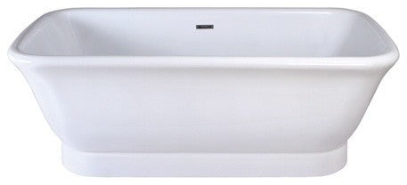 Aqua Eden 71" Acrylic Pedestal Double Ended Tub With Drain, White