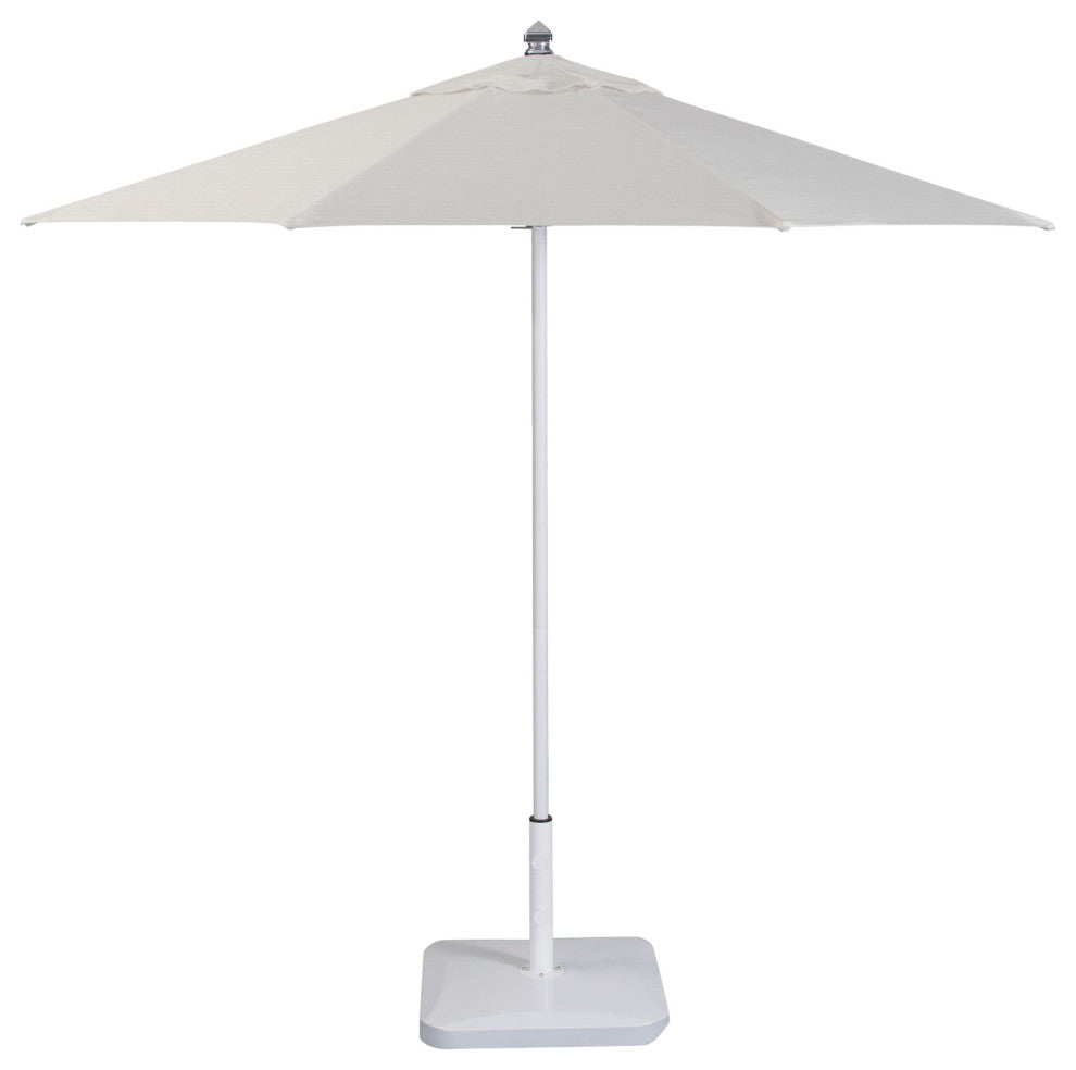 9' Round Flexibe Commercial Umbrella, White, Natural