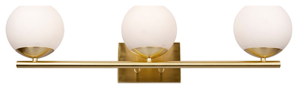 3-Light Bath Vanity Light, Soft Gold