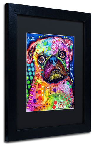 Dean Russo 'Pug 92309' Framed Art, Black Frame, 11"x14", Black Matte