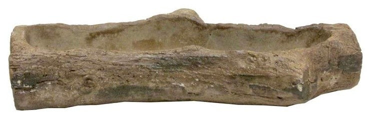 Admired By Nature Brown Cement Tree Log Succulent Planter, 12"