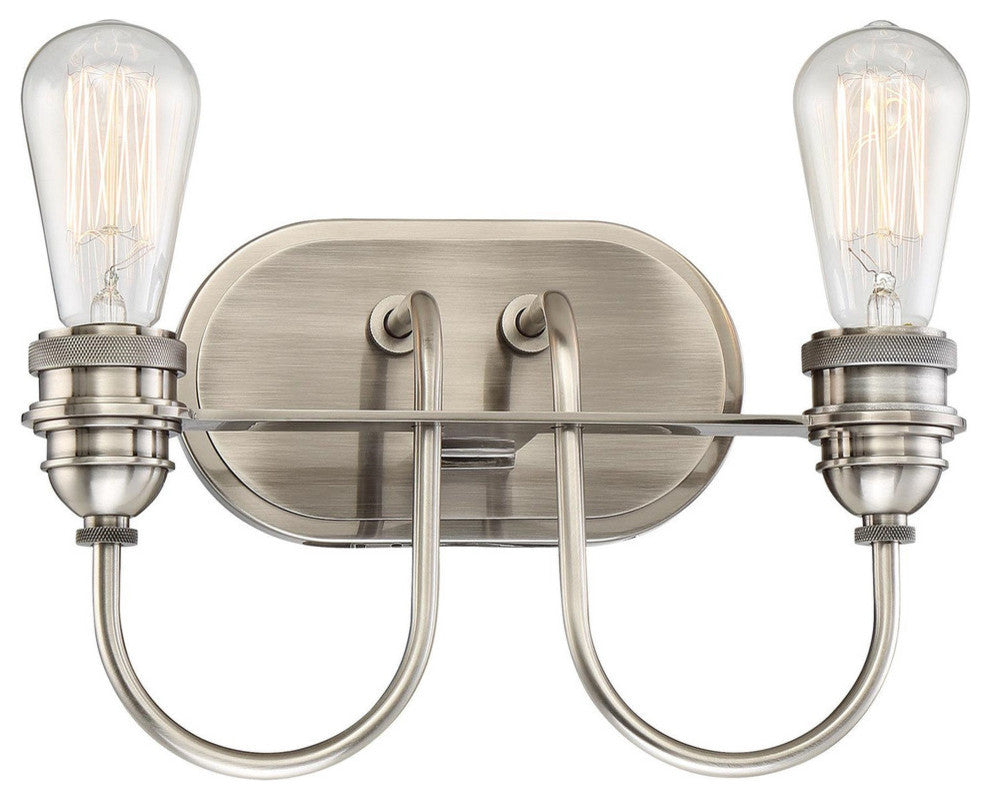 Minka-Lavery 3452-84B 2 Light Bath Uptown Edison Plated Pewter