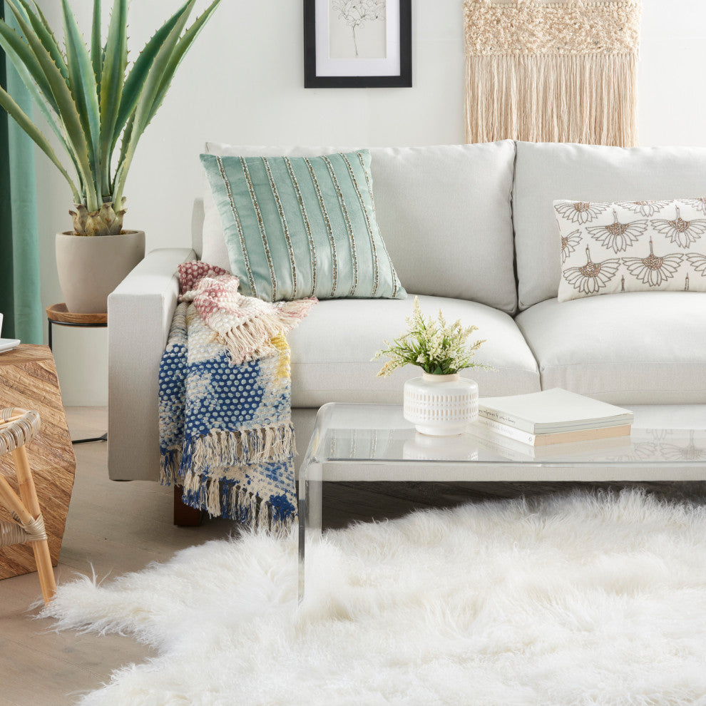 Mina Victory AZ217 Throw Pillow, Celadon, 20"x20"