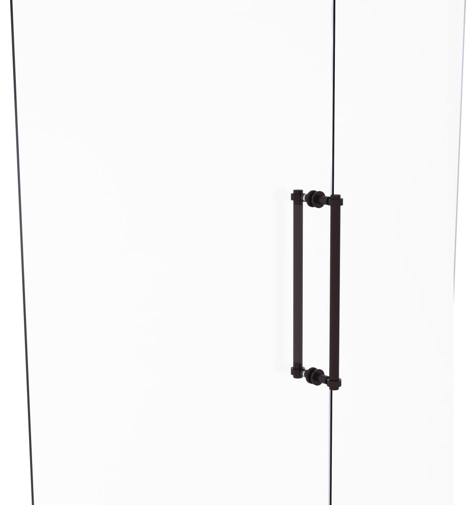 Contemporary 18" Back to Back Shower Door Pull, Antique Bronze