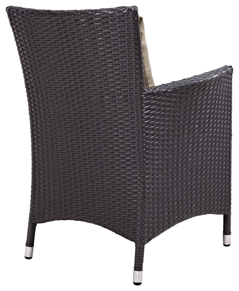 Modway Convene 7 Piece Outdoor Patio Dining Set, Espresso Mocha