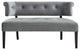 48" Gray And Brown Upholstered Velvet Bench