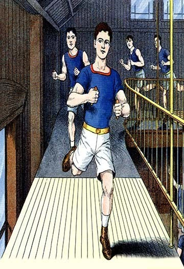 Indoor Track Runners - Gallery Wrapped Canvas Art 28" x 42"