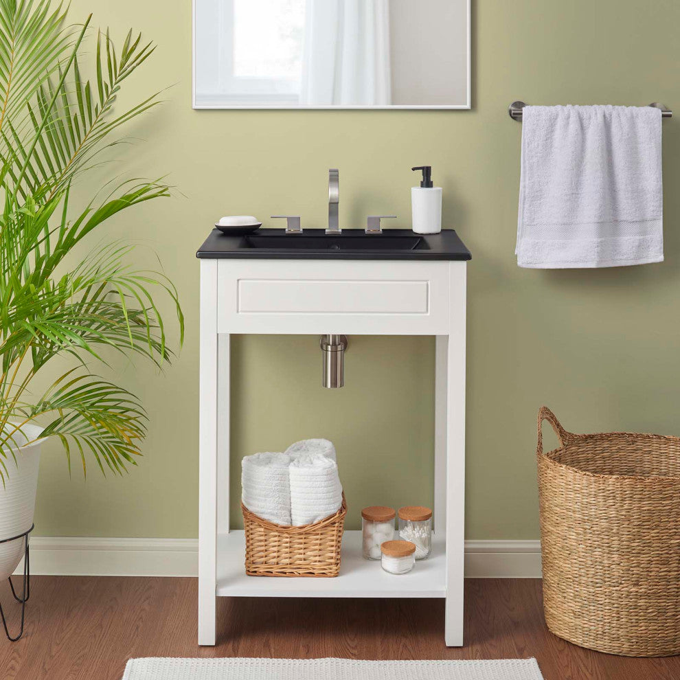 Altura 24" Bathroom Vanity, White Black