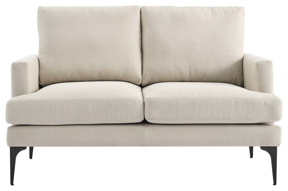 Loveseat Sofa Couch, Beige, Fabric, Lounge Living